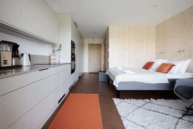 Skandinavisk studio med privat balkong på Kungsholmen, Stockholm