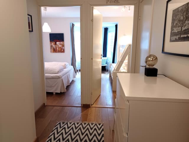 Duplex apartment in Åre with south-facing views, fireplace living room and private sauna