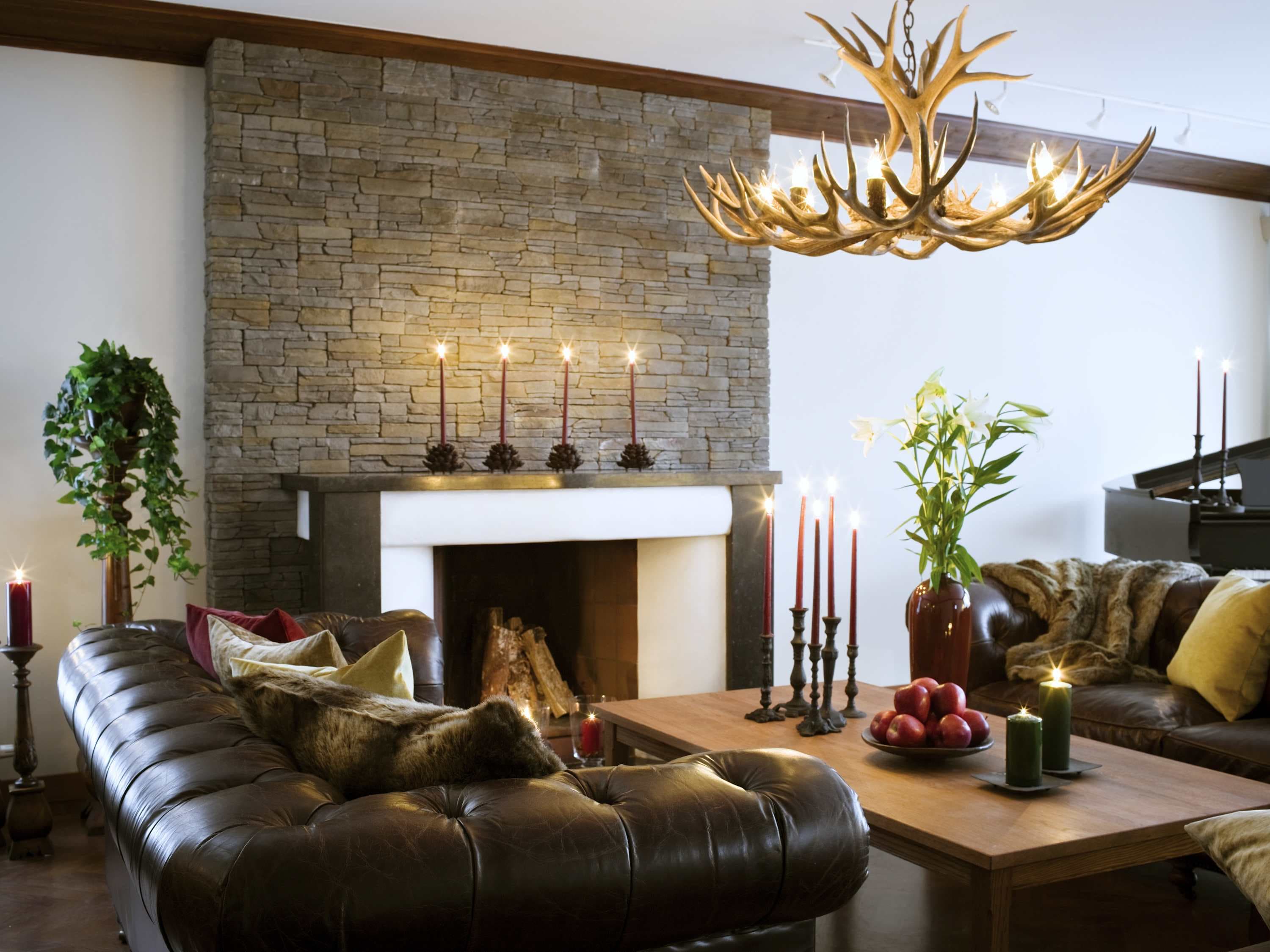 Living room in a large chalet in Åre, Sweden, near ski lifts and the village