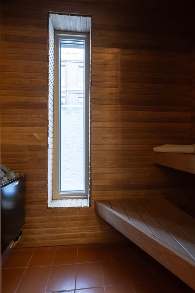 Åre apartment balcony, private sauna, ski storage, cozy lounge, central Åre accommodation
