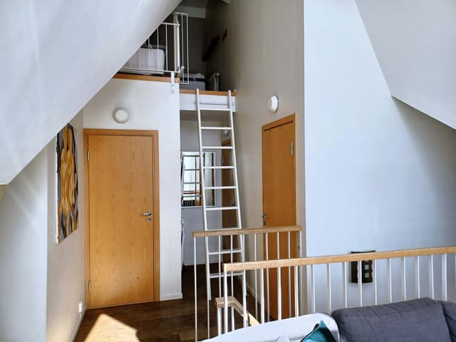Modern duplex apartment in central Åre with lake view, rooftop terrace and private sauna near ski lifts