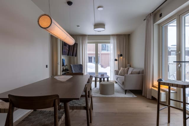 Two-room ski apartment with sauna and ski storage in mountain resort