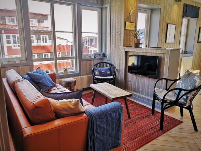 Ski apartment in VM8, Åre near lifts and slopes, with private sauna and south-facing corner balcony