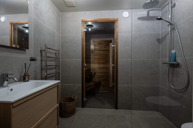 Åre apartment interior with private sauna, communal lounge & ski storage