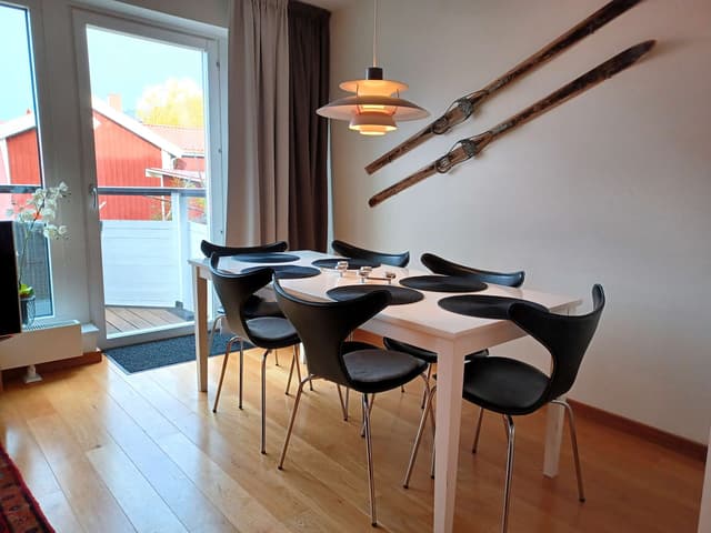 Ski-in/ski-out duplex apartment in Åre with private sauna, balcony and shared ski storage