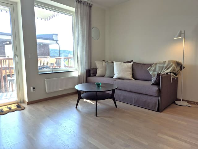 Central Åre apartment near ski lift, south-facing balcony with lake view